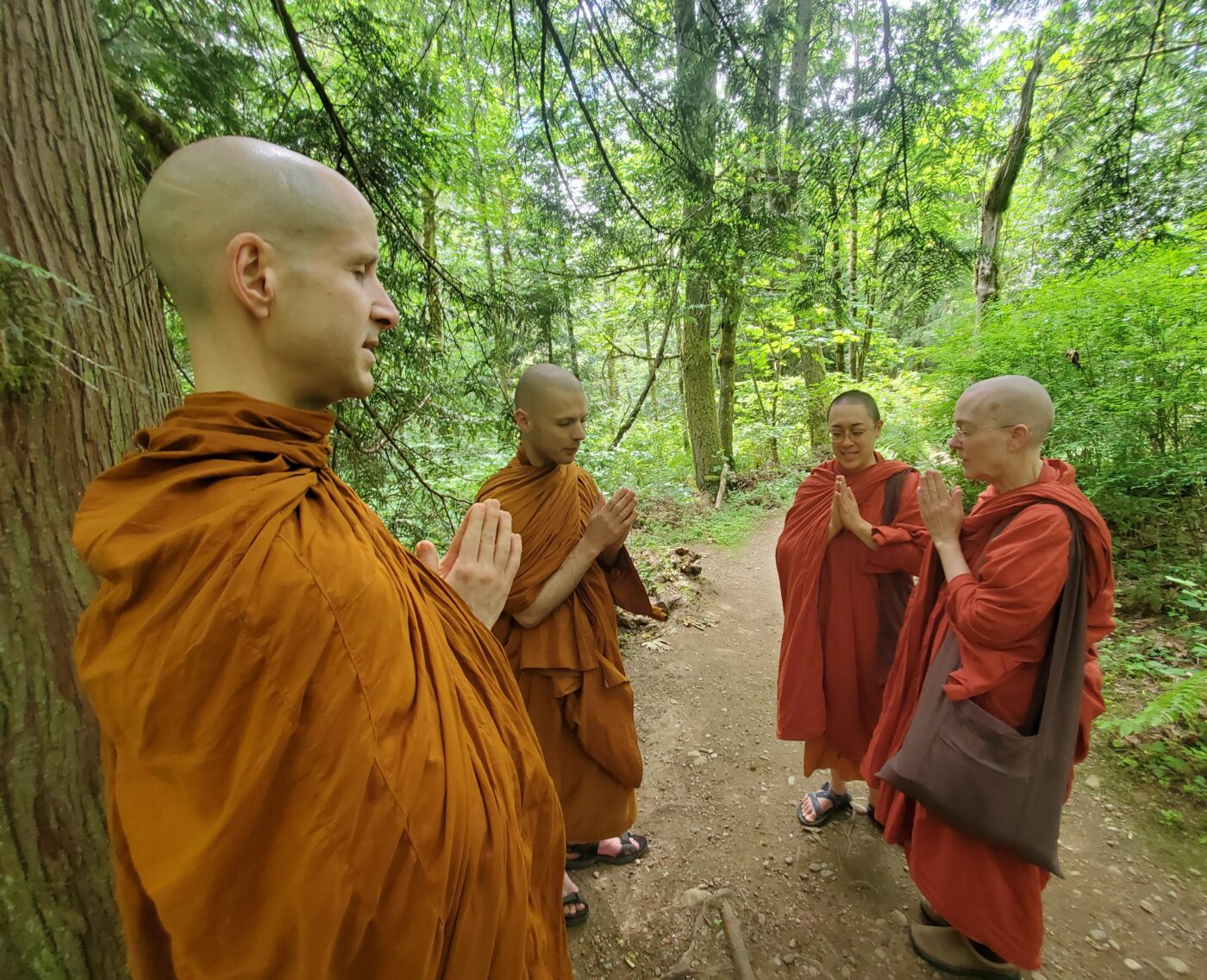 Chanting a blessing in the forest near Cougar Mountain