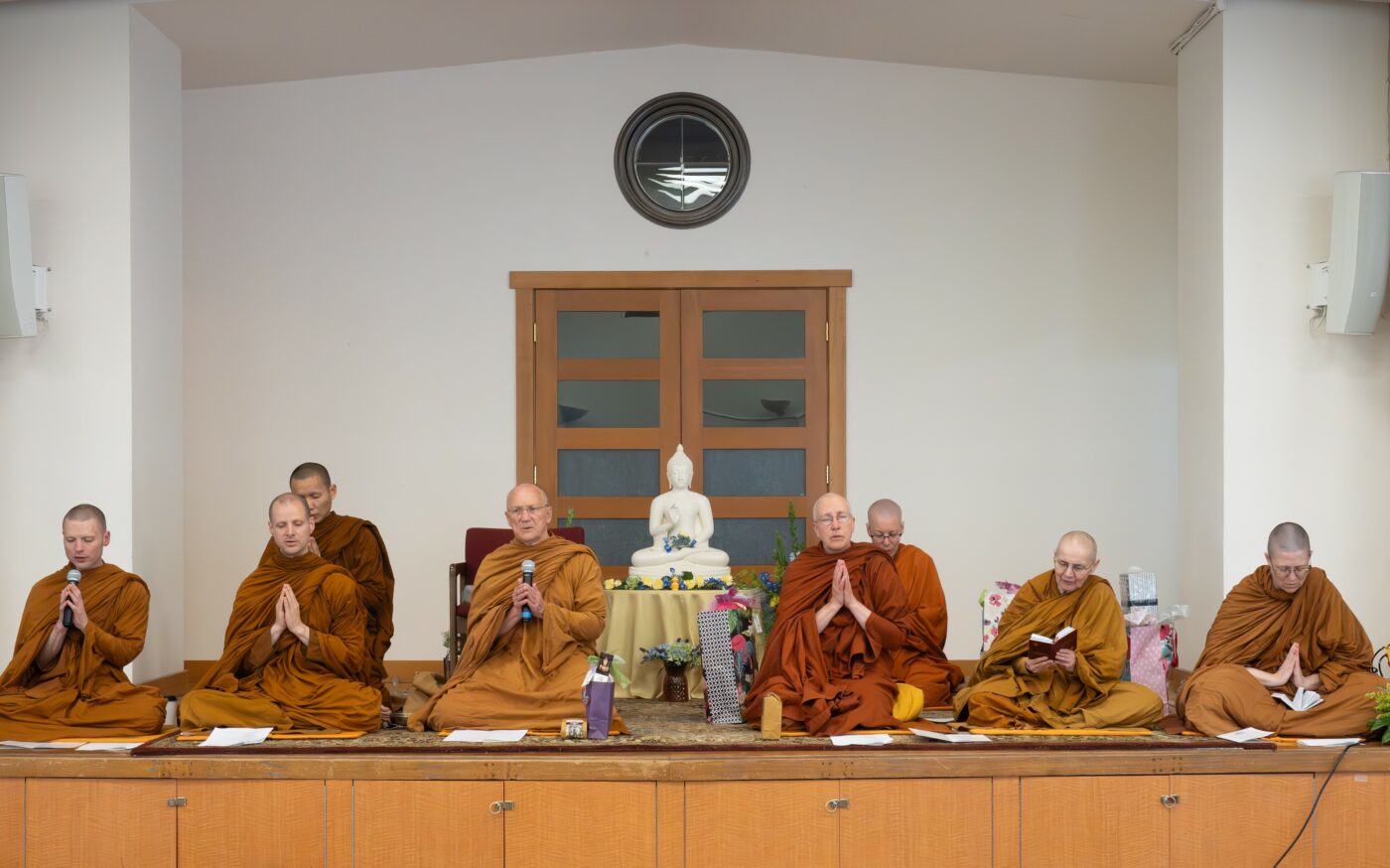An amazing gathering of monks and nuns came together for Clear Mountain's third Robe Offering Ceremony