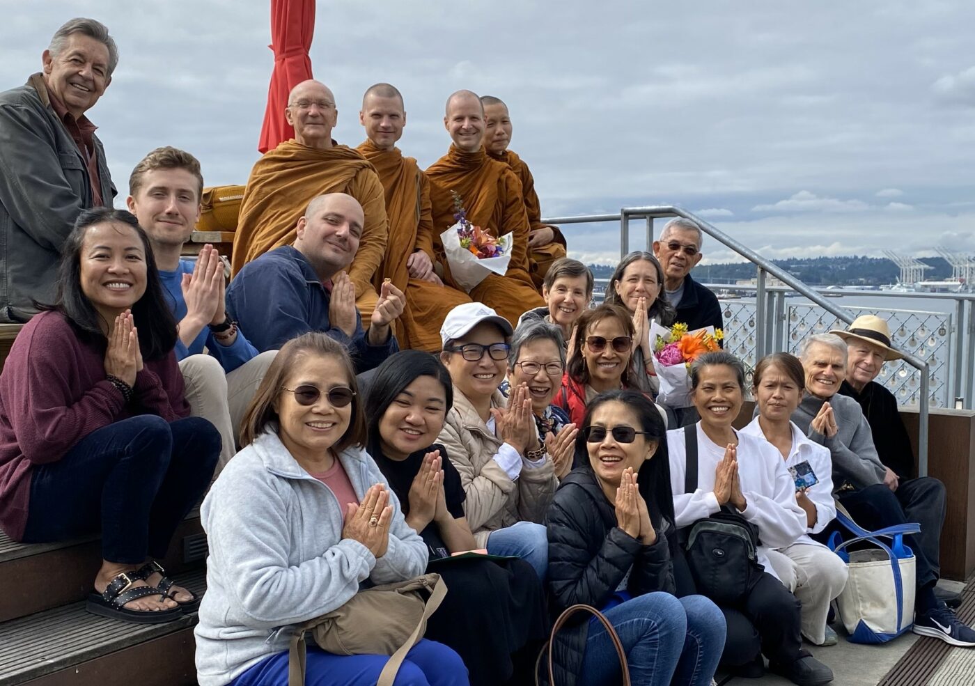 Rejoicing in having Luang Por Pasanno along with Ajahn Kai as his attendant here in Seattle