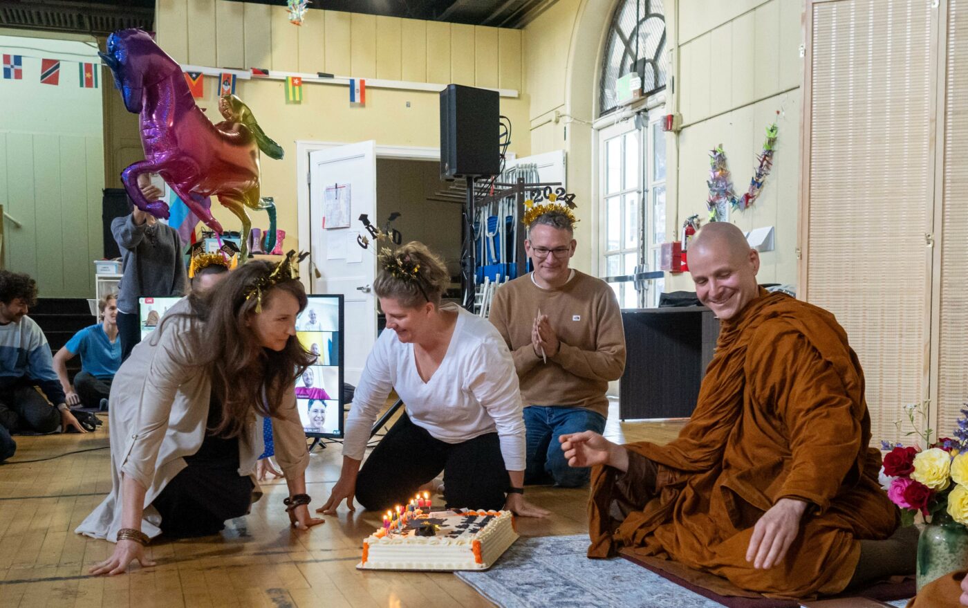 Welcoming Ajahn Kovilo home after his graduation