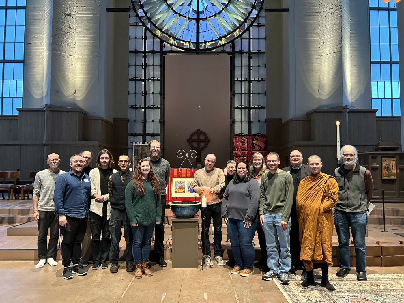 Ajahn Nisabho and Clear Mountain community members contribute blessings, chants, and sutta recollections to an Interfaith Taize Ceremony at Saint Mark's Cathedral
