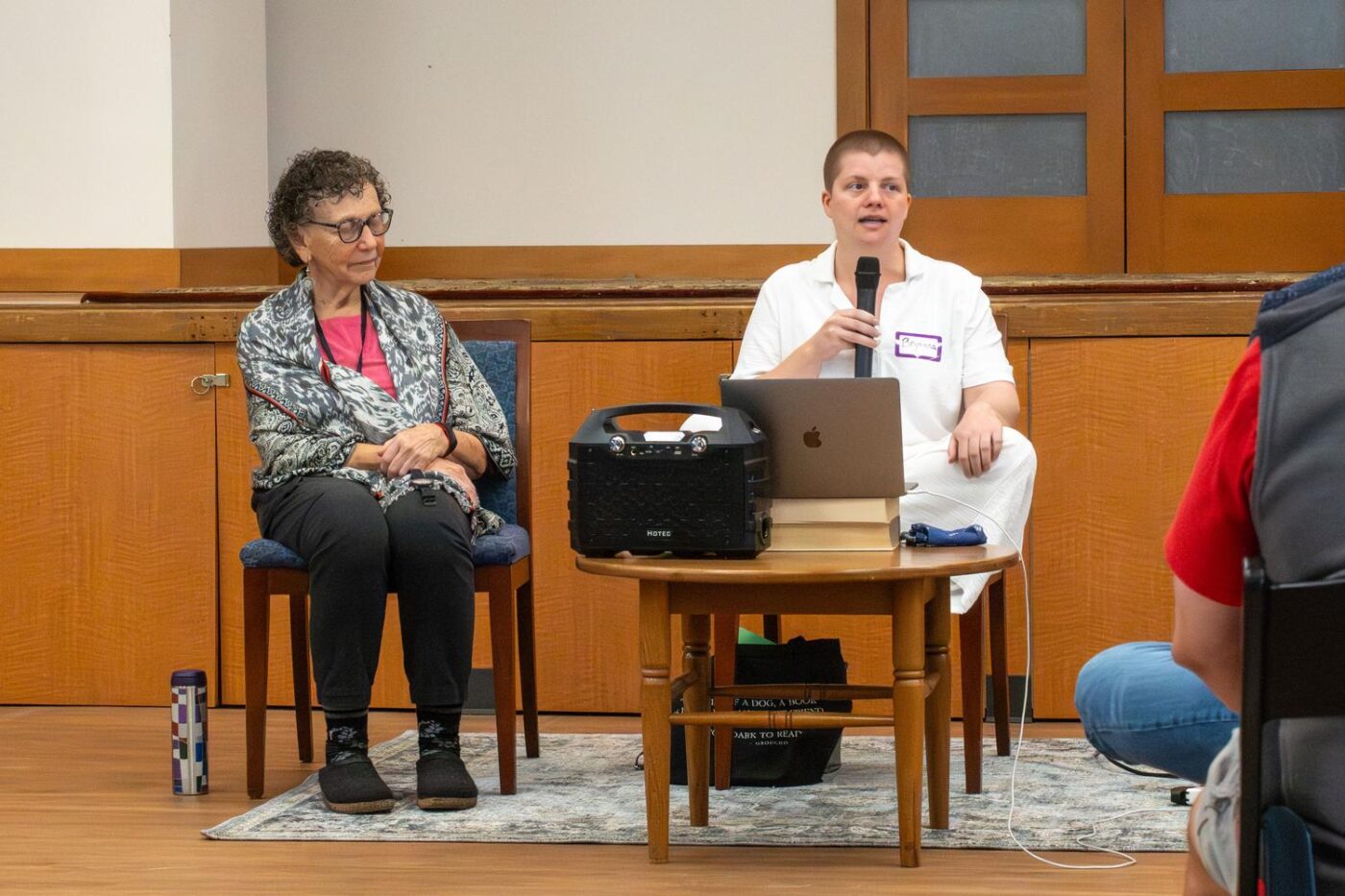 Sooz leads a Clear Mountain gathering while our Ajahns are away, featuring community stories from Bryanna & others