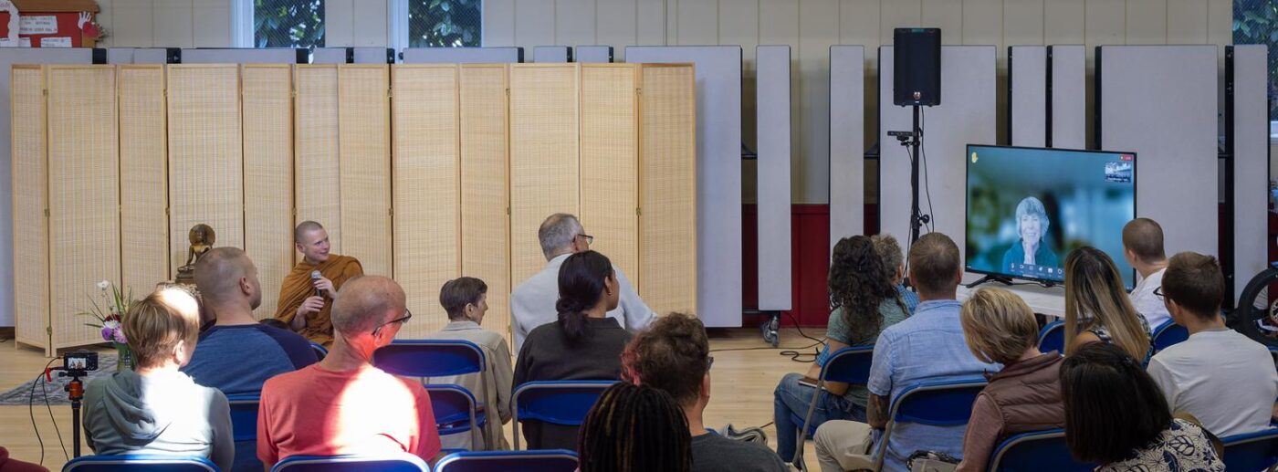 Ajahn Nisabho takes questions at a Saturday gathering