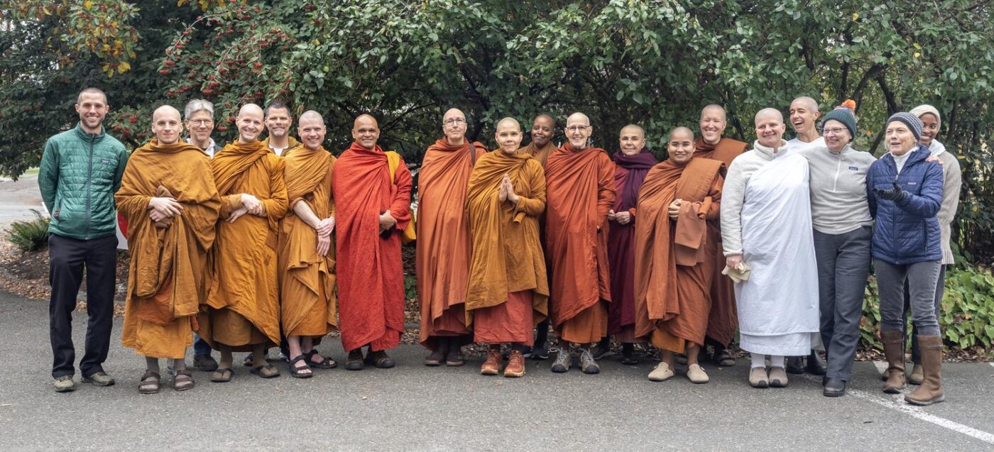 Visiting monastics after a Saturday gathering