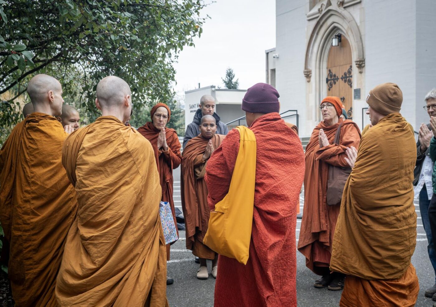 Chanting near St. Mark's in Seattle